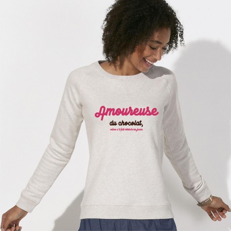 SWEAT tendance femme "Amoureuse du Chocolat"